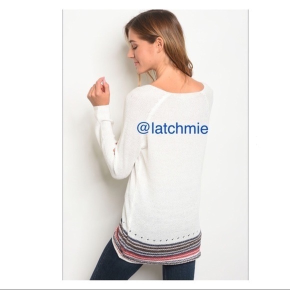 White Stripe Sweater - Picture 2 of 2